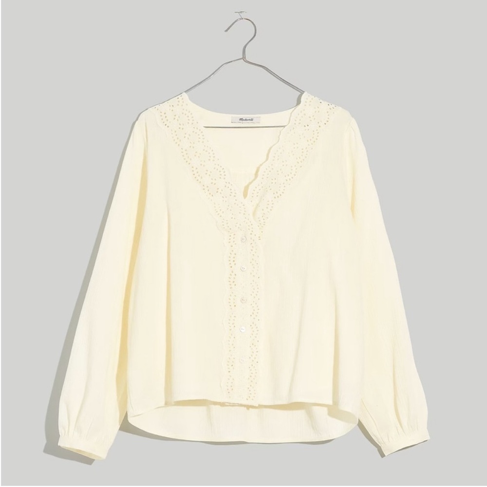 Madewell Cream Lace Detail Blouse 🥂